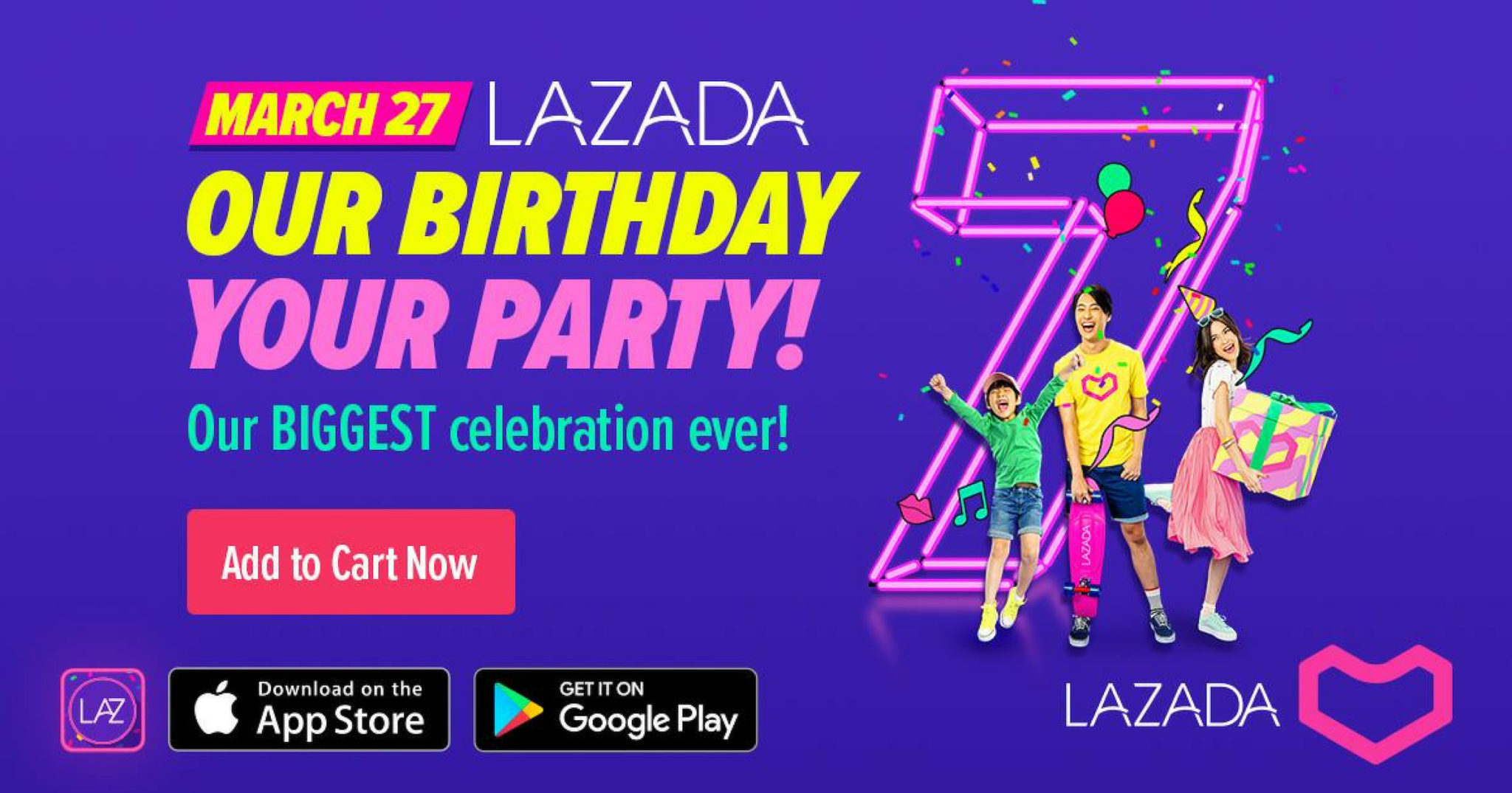Lazada 7th Birthday Party Header