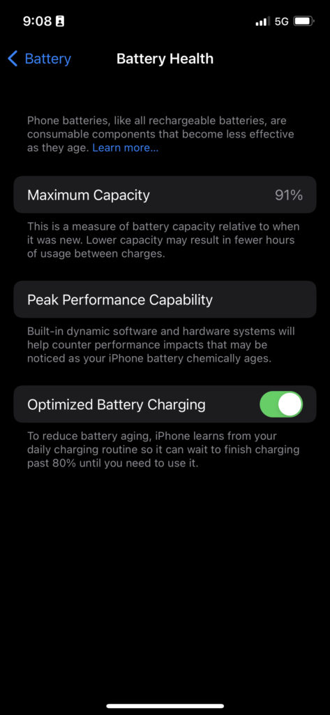 iPhone 12 Pro review - Battery Health
