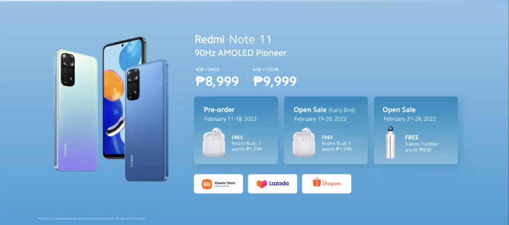 Redmi Note 11 Pricing