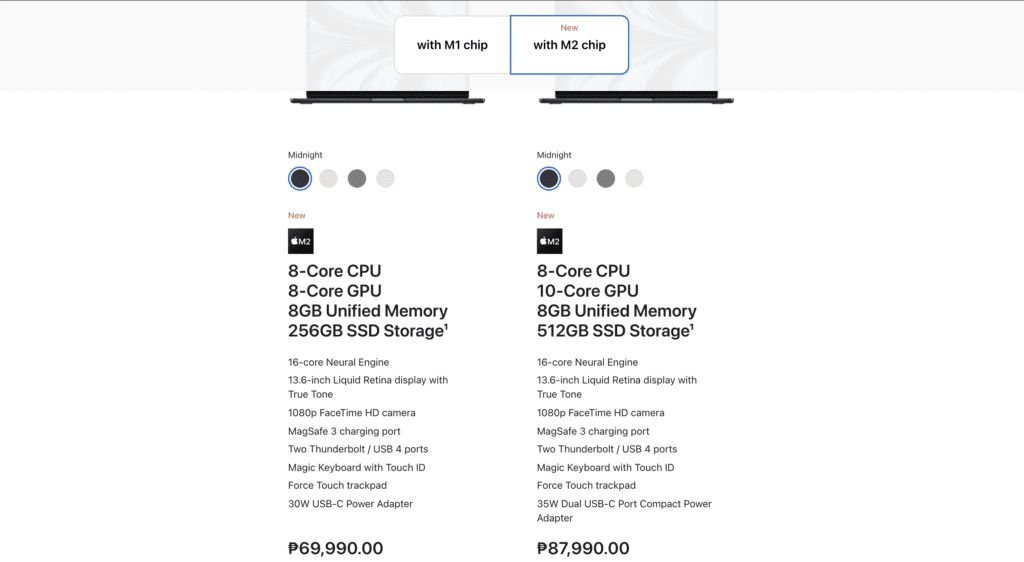 M2 MacBook Air pricing