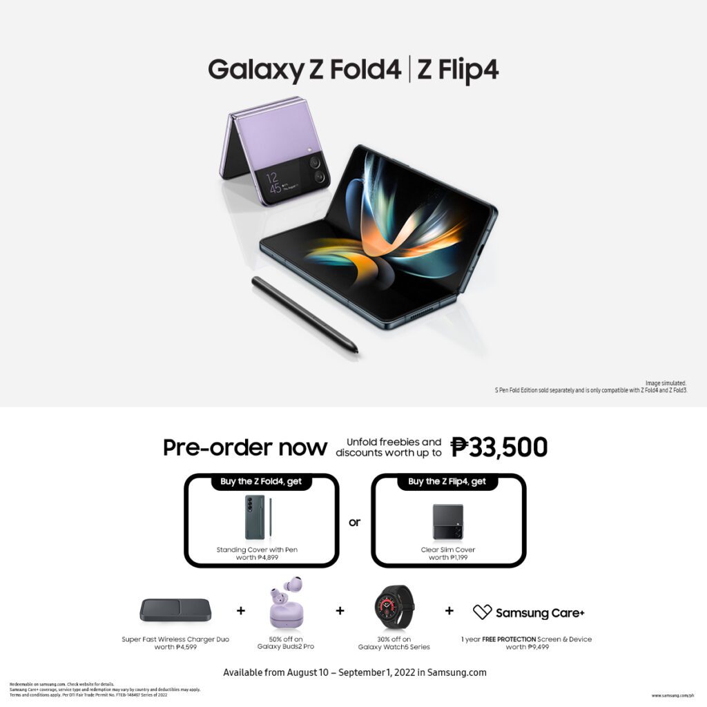 Galaxy Z Flip 4 and Z Fold 4 Preorder Offer
