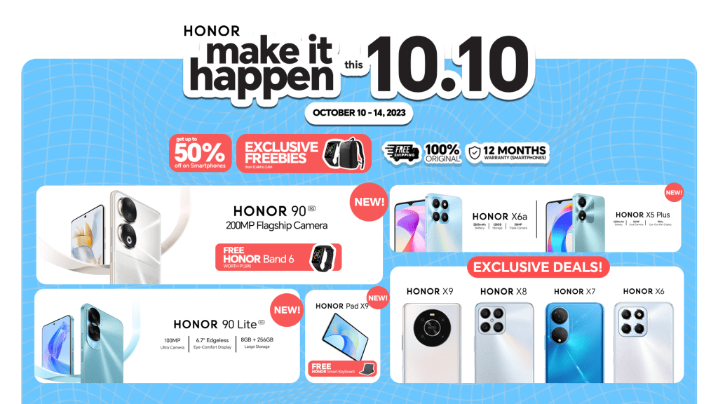 HONOR 10.10 Sale on Lazada, Shopee, and TikTok Shop