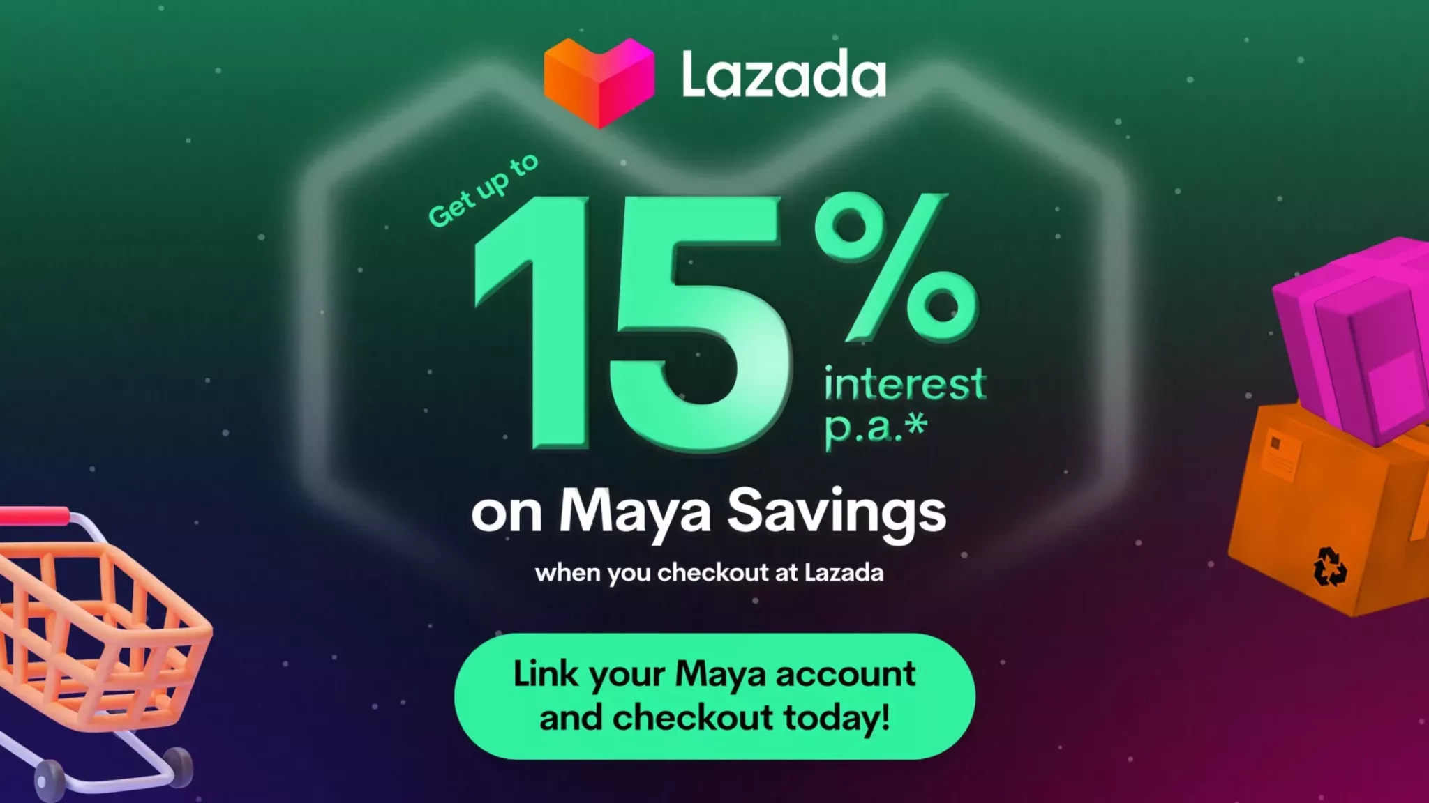 Maya Savings and Lazada Header