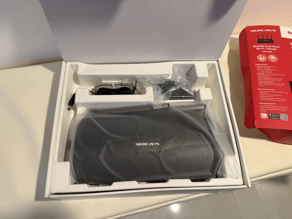 Mercusys Wi-Fi 7 MR27BE Review - Inside the Box