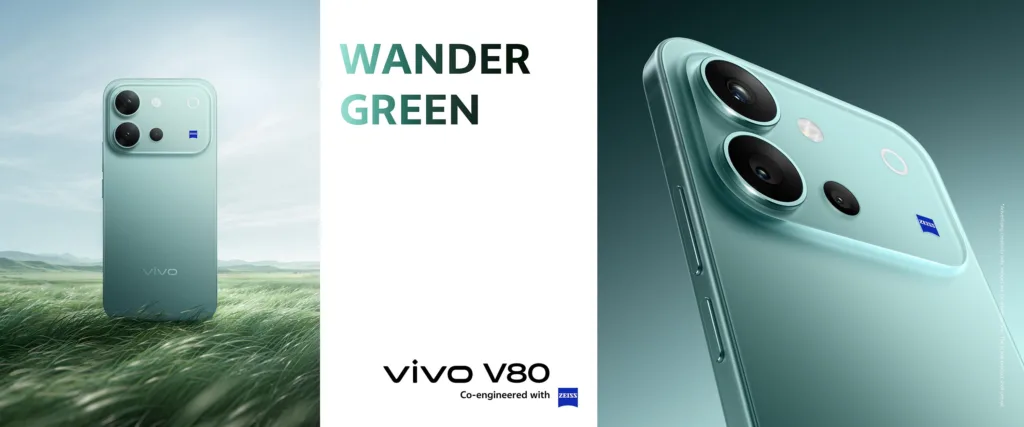 vivo V80 in Wander Green